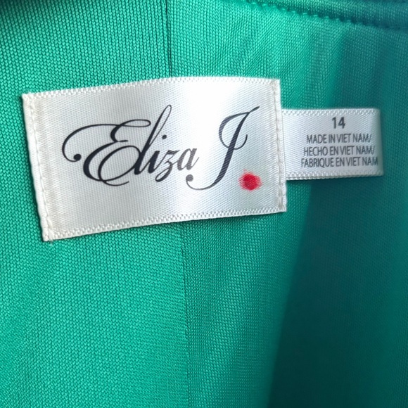 🆕🌿 Eliza J Emerald Green One-Shoulder Ruched Cocktail Dress Size 14 Party Formal - Picture 12 of 16